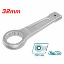 Llave inglesa de anillo de golpear, Tamaño: 32mm. 190mm largo CR-V. DIN7444
