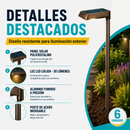 Lámpara Solar LED Para exterior 51.8cm. Luz Cálida de 30 Lúmenes Con Panel Solar para jardín o patio. Set De 6 Unidades.