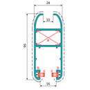 Perfil Liviano Hoja Perimetral de 28x66 HV 10 mm. Espesor 1.2 mm. Largo 5.85 mts.