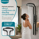 Ducha Circular Cascada con Panel Hidromasaje (55cm). Regadera Para Baño Multifuncional con Rociador Superior y Ducha Presurizada en Acero Inoxidable. Negra