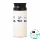 Botella Térmica para Bebidas Calientes y Frías en Acero Inoxidable 304. Taza Portátil Antifugas para Auto y Viaje con Doble Pared Aislada. 350ml Color Blanco