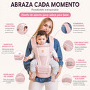 Canguro Porta Bebé Ergonómico con Asiento de Cadera Transpirable 6 Posiciones. Mochila Portabebé Ajustable 5.5-20.4kg. Color Rosa