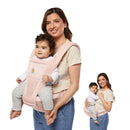 Canguro Porta Bebé Ergonómico con Asiento de Cadera Transpirable 6 Posiciones. Mochila Portabebé Ajustable 5.5-20.4kg. Color Rosa