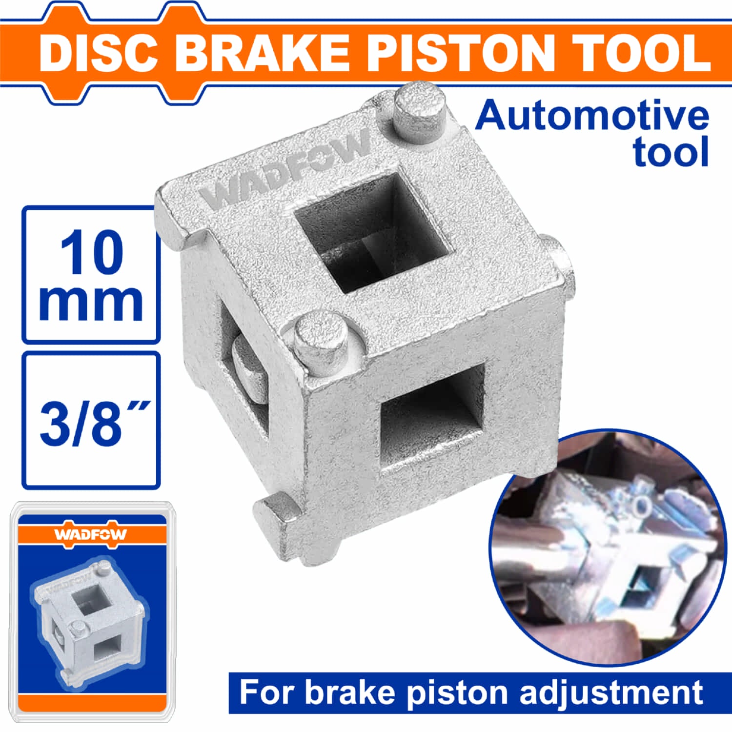 Herramienta para Piston de Freno de Disco en Acero al Carbono con Llave 3/8" y Extensión Retrae Pistones