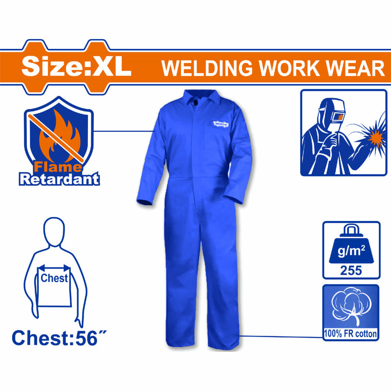 Overol Manga Larga Ignífugo Talla XL Algodón grueso 9oz Resistente al Fuego para Soldadura y Chispas. Enterizo de Soldador.