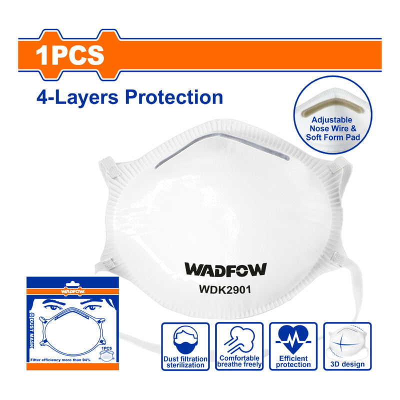 Mascarilla Desechable Wadfow Para Polvo Con Protección De 4 Capas. Tapaboca