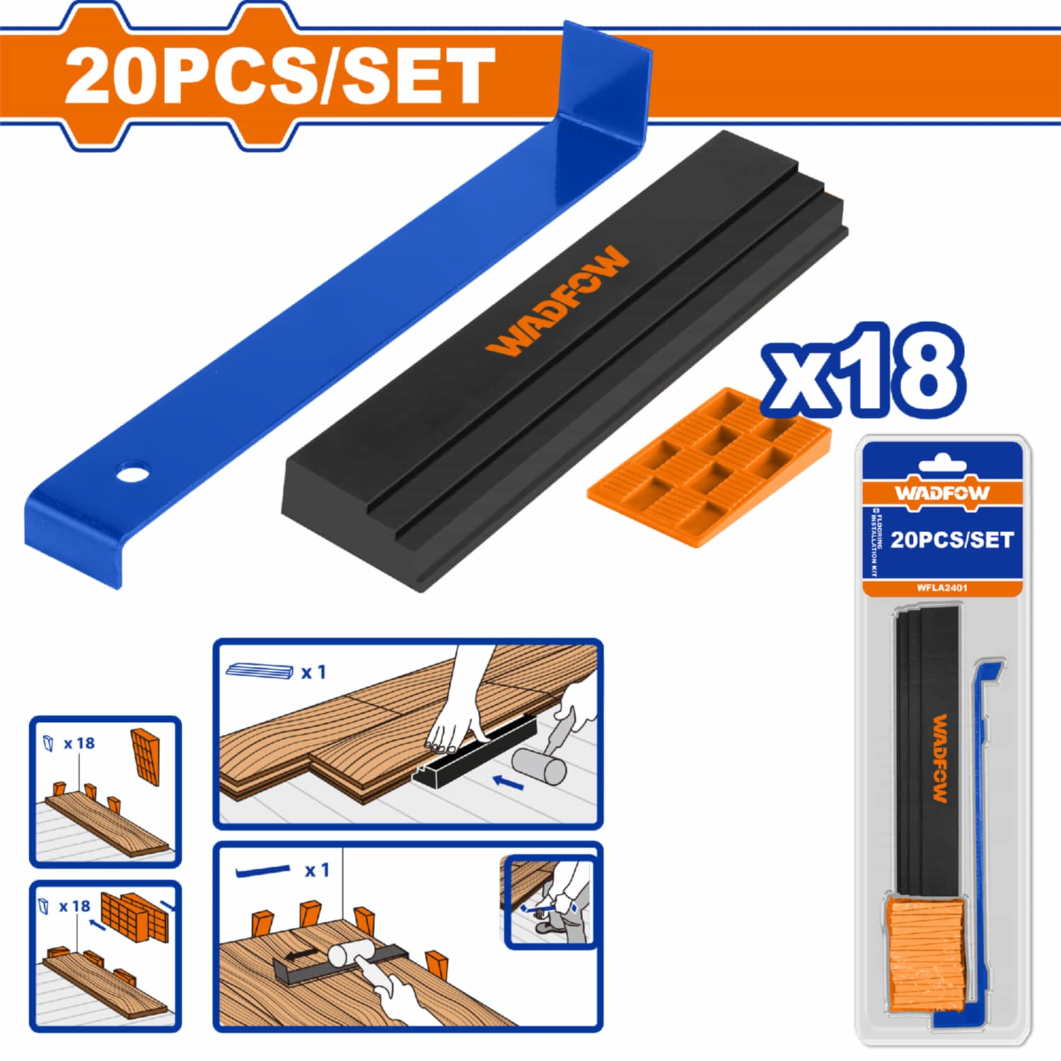 Instalación de Pisos. Barra de Tracción (1) Bloque de Golpeo (1) Cuñas de Nylon (18) Set 20 pzas. Pisos Varios