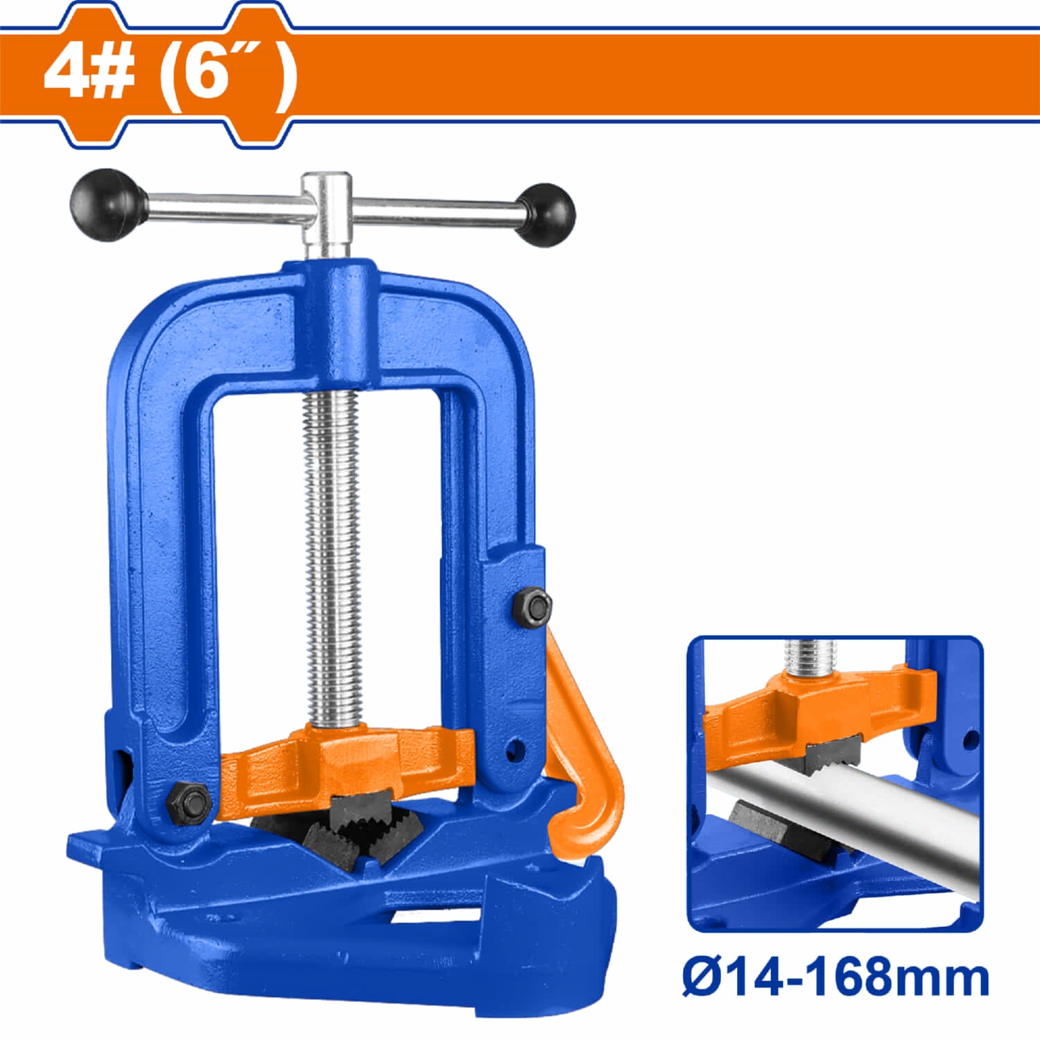 Prensa de banco para tubos redondos Max 6" φ14-168mm Tratamiento térmico. Prensa Tornillo