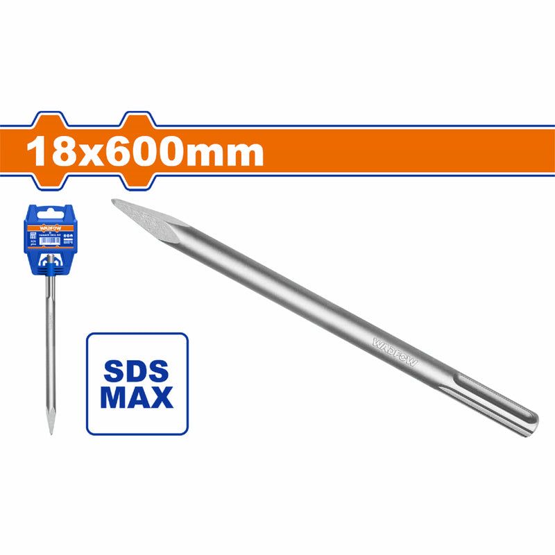 Cincel SDS Max Punta 18×600mm para Concreto, Ladrillo y Cemento, Compatible con WRH3D38 UWRH3D38