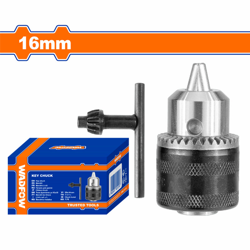 Mandril Portabrocas con Llave Capacidad 3-16mm Incluye 1 llave para mandril. Tamaño de conexión B16