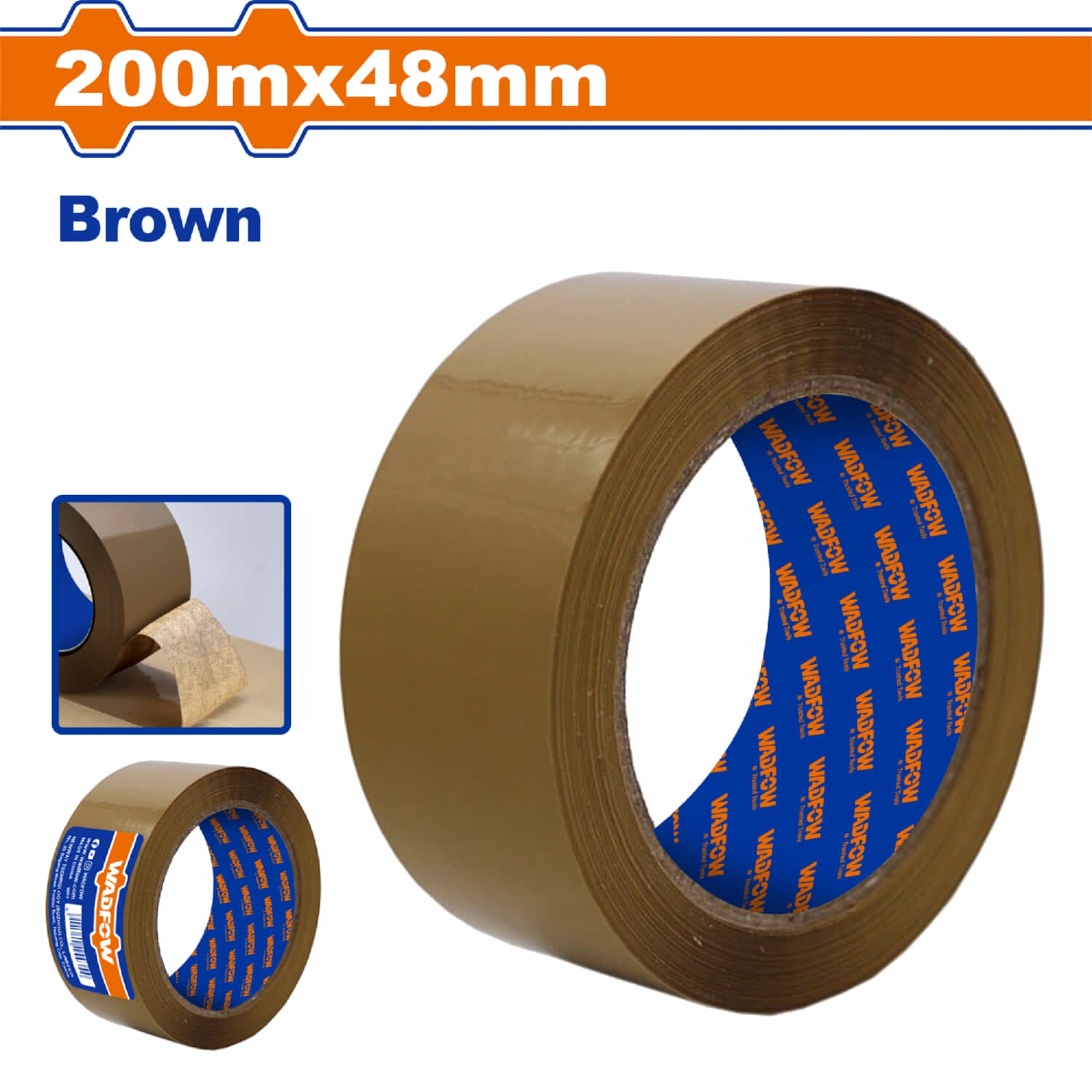 Tape de Embalaje Chocolate 200mx48mm. Esp: 0.045mm. Ideal para cartón. Alta viscosidad.