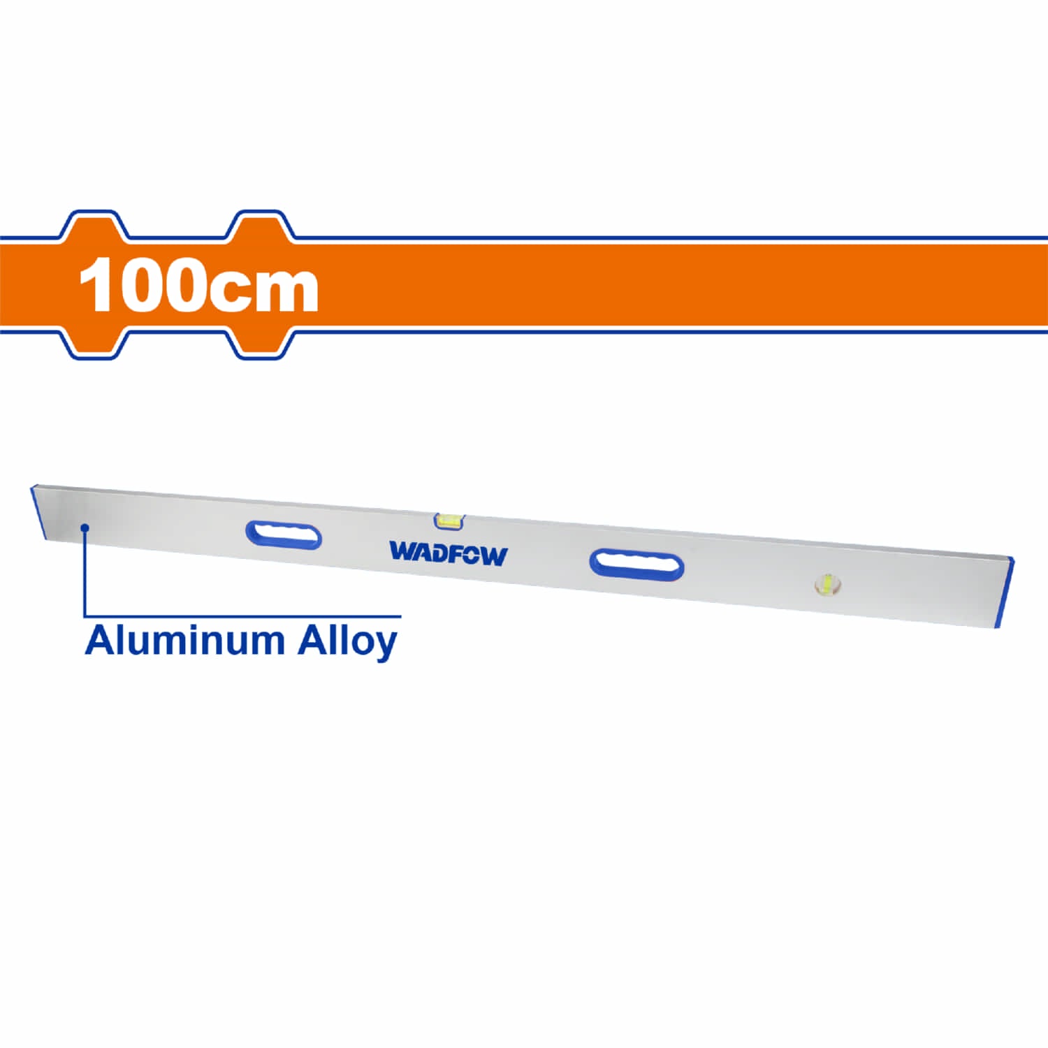 Nivel de Burbuja de Aluminio 100cm. Espesor: 1.0mm 3 niveles: 90° 180°