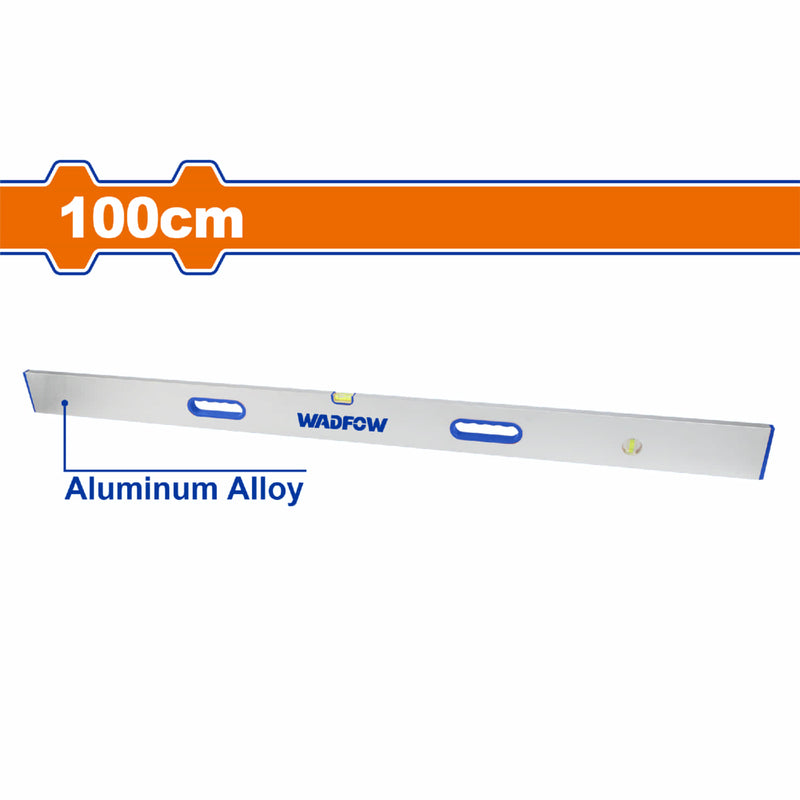Nivel de Burbuja de Aluminio 100cm. Espesor: 1.0mm 3 niveles: 90° 180°