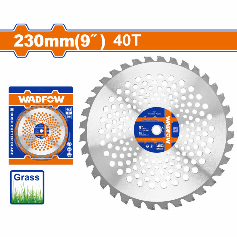 Disco cuchilla de desbrozadora 230mm(9") de 40T Eje 24.5 mm con un anillo reductor de 20 mm