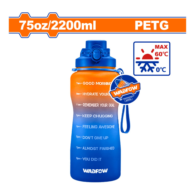 75Oz (2200ml) Libre De BPA Con Diseño Antifugas Y Rango 0°C A 60°C (315x111mm)