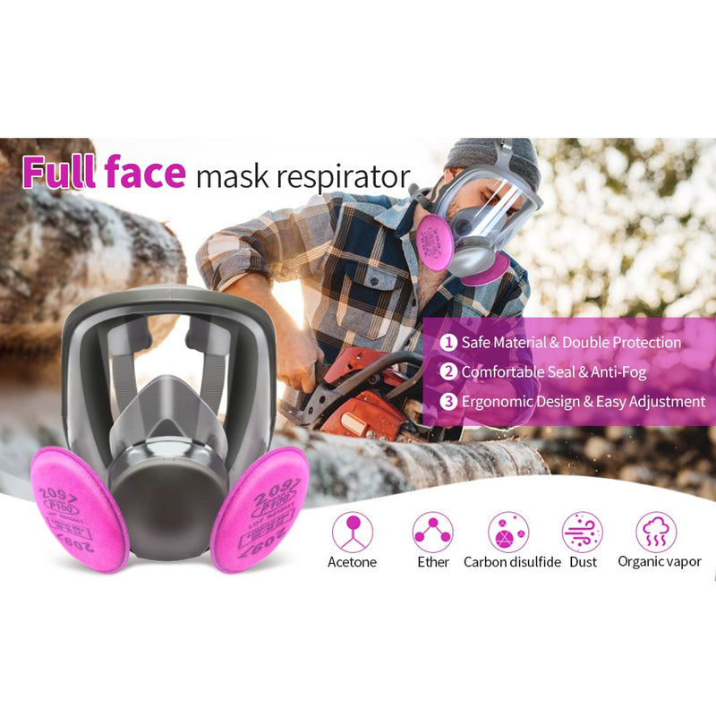 Respirador máscara de gas de rostro completo reutilizable 17 en 1