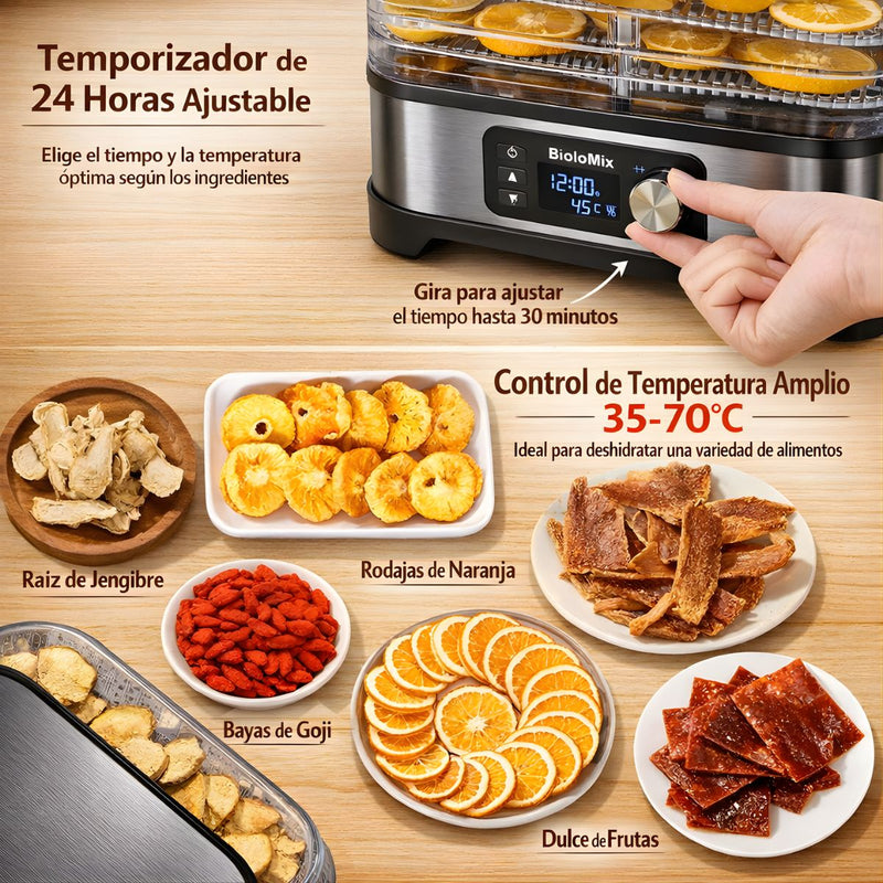 Máquina deshidratadora eléctrica de alimentos 400W.