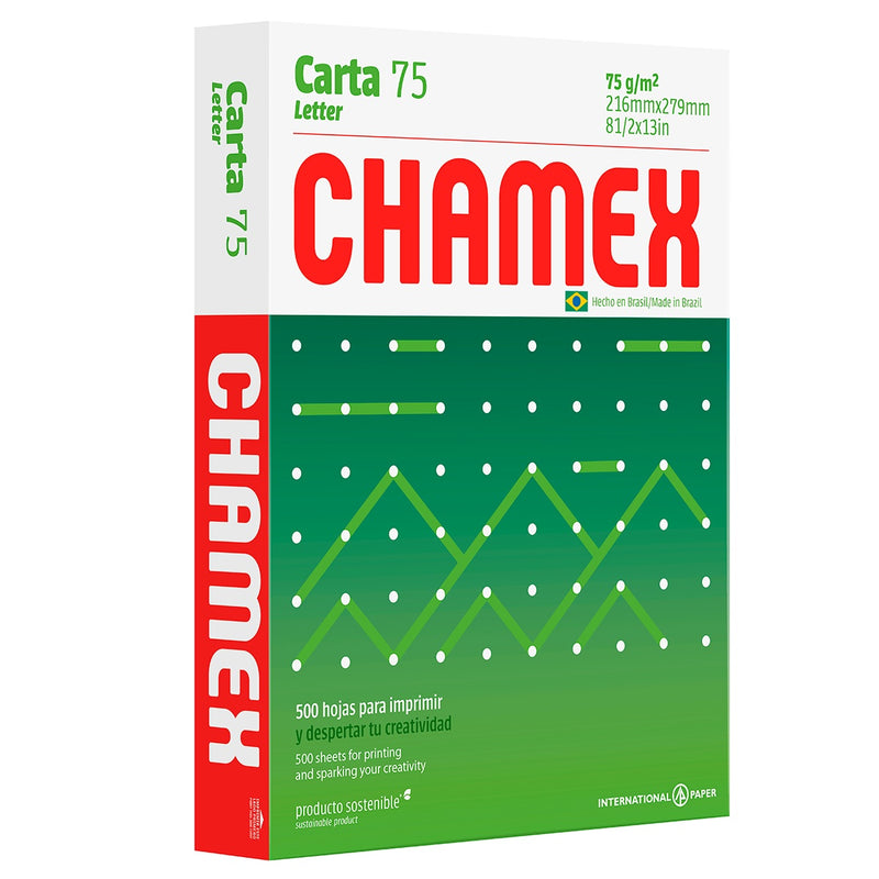 Papel Bond chamex 8 1/2 x 11 - Carta. Resma de papel 500 hojas
