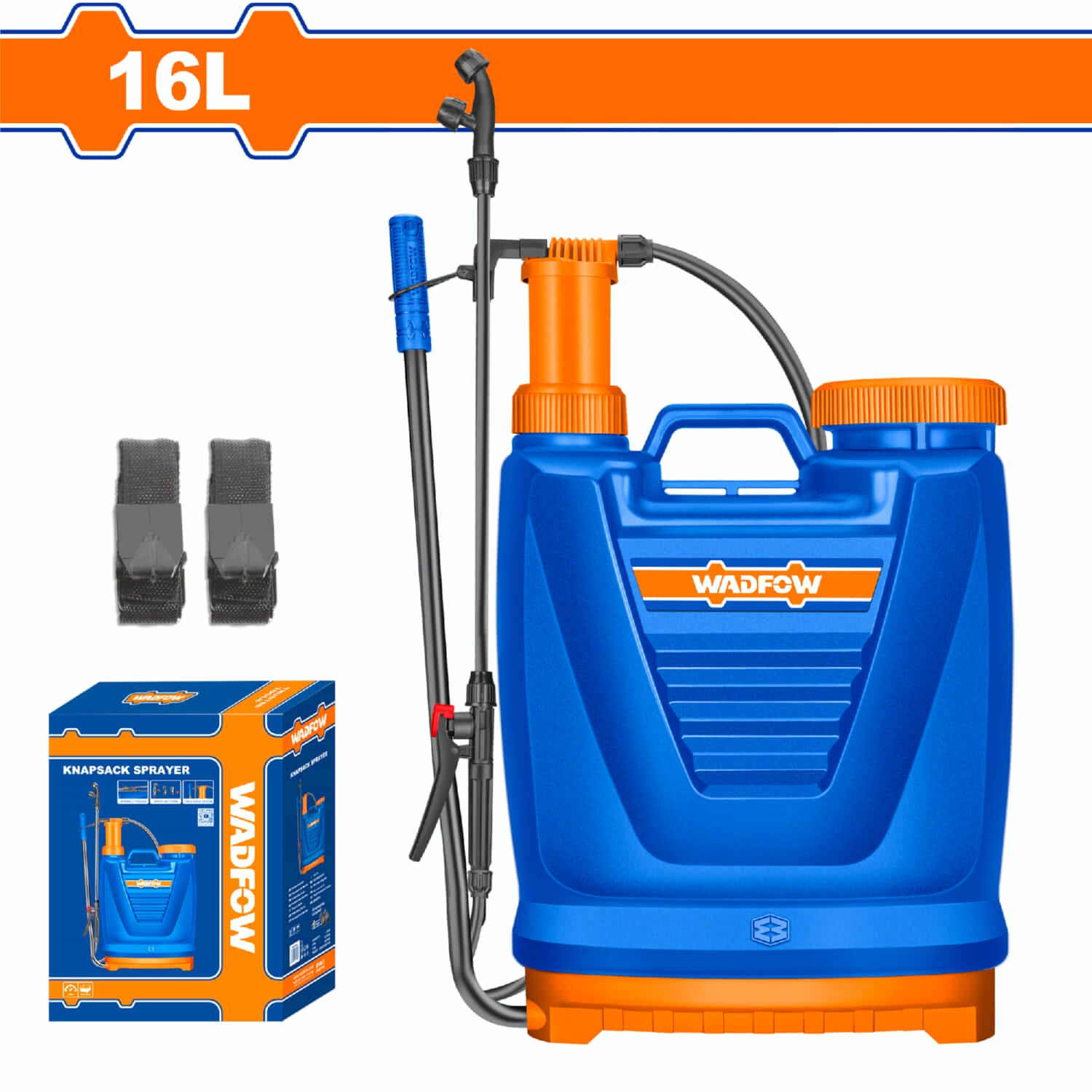 Fumigadora asperjadora rociador manual mochila para uso agrícola 16L. Boquilla ajustable.