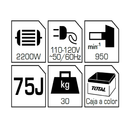 Demoledora 2200W SDS HEX 28mm 30kg. 110-120V~60Hz Calid. indust. Viene con maletín 2cincelesHEX.1año