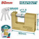 Candado bronce rectangular HeavyDuty. 90 mm. 609 g. con 3 llaves. Misma calidad que Yale