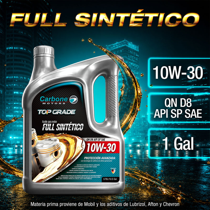 ACEITE DE MOTOR 10W-30 API SP SAE QN D8  FULL SINTETICO PARA MOTORES GASOLINA ( 1 GALON )