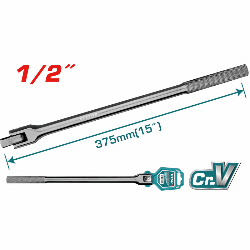 Extension Barra Articulada Flexible de 1/2". Longitud: 15" (375mm). Cr-V (50 BV 30).