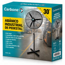 Abanico industrial 30" 180 watt de Pedestal con base. Color negro. 3 velocidades 1