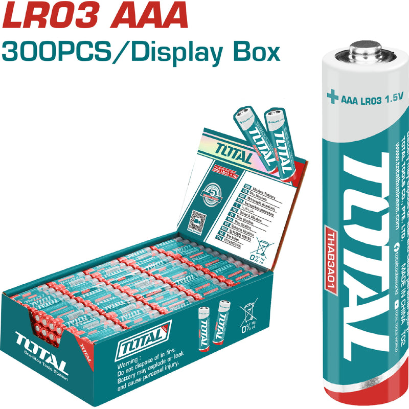 (4 pzas) Baterias AAA Alcalinas (LR03), Regular, Capacidad - Batería 1300mAh.