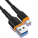 Cable USB A Micro USB De Carga Rápida 2.4A Y Transferencia De Datos. Color Negro. Longitud De 1 Metro.