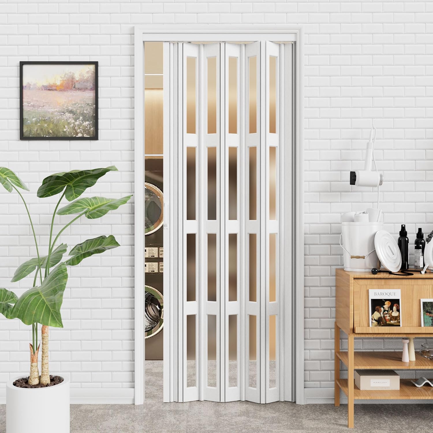 Puerta Plegable PVC Acordeón 215X100X1.2cm Blanca | Resistente e Inteligente – Panamá