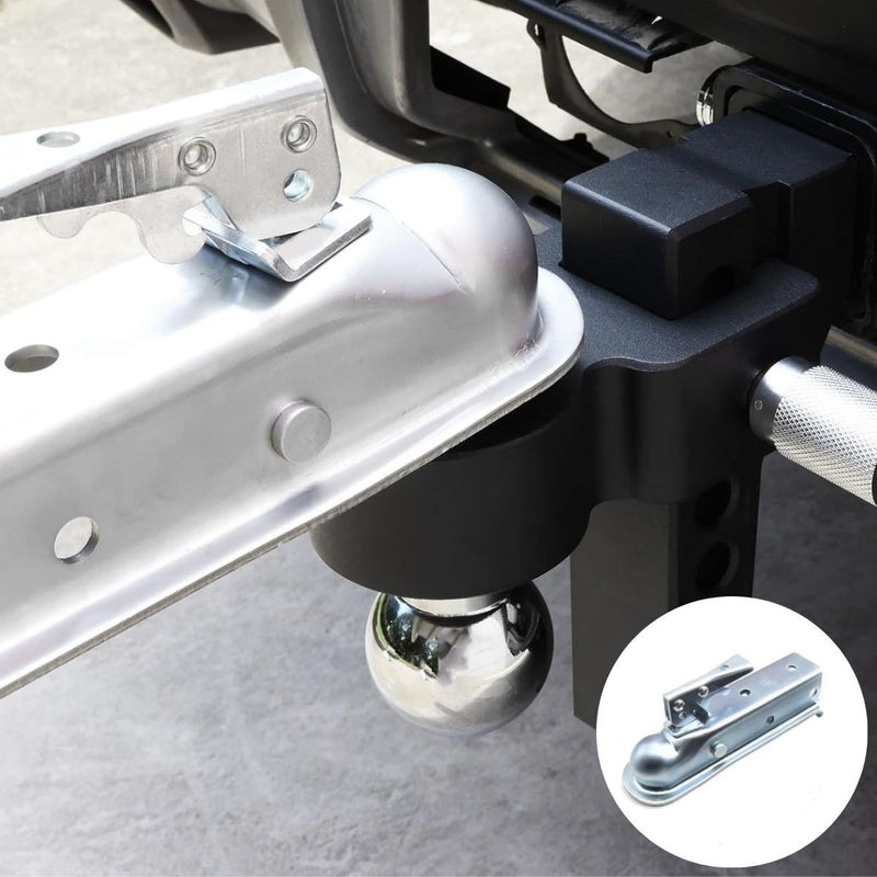 Acoplador para Remolque Universal 2 Pulgadas con Cierre Ajustable. Enganche de Acero Galvanizado para bola de enganche.