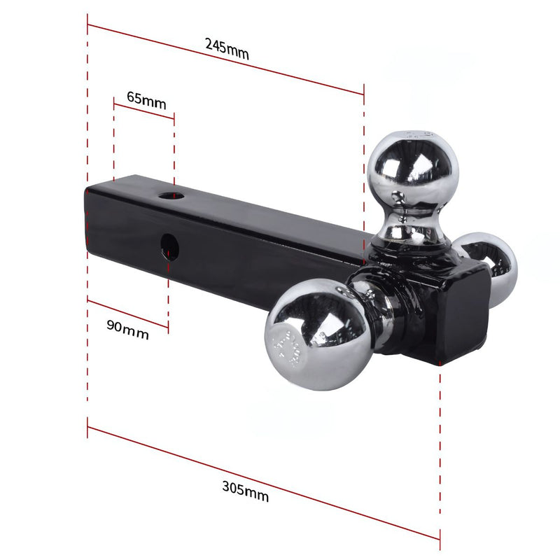 Enganche Triple para Remolque con Bolas de 1-7/8", 2" y 2-5/16. Acoplador para trailer. Soporta hasta 7500 lbs.