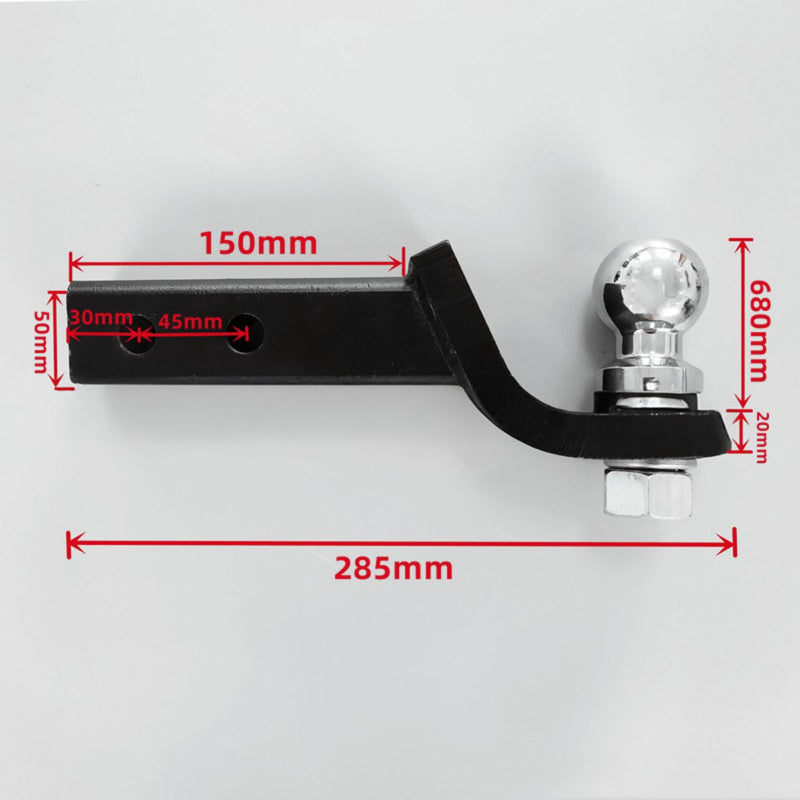 Enganche de Remolque Universal 50 mm para Camioneta y SUV. Acoplador para trailer. Bola Cromada y Acero Reforzado 2”.