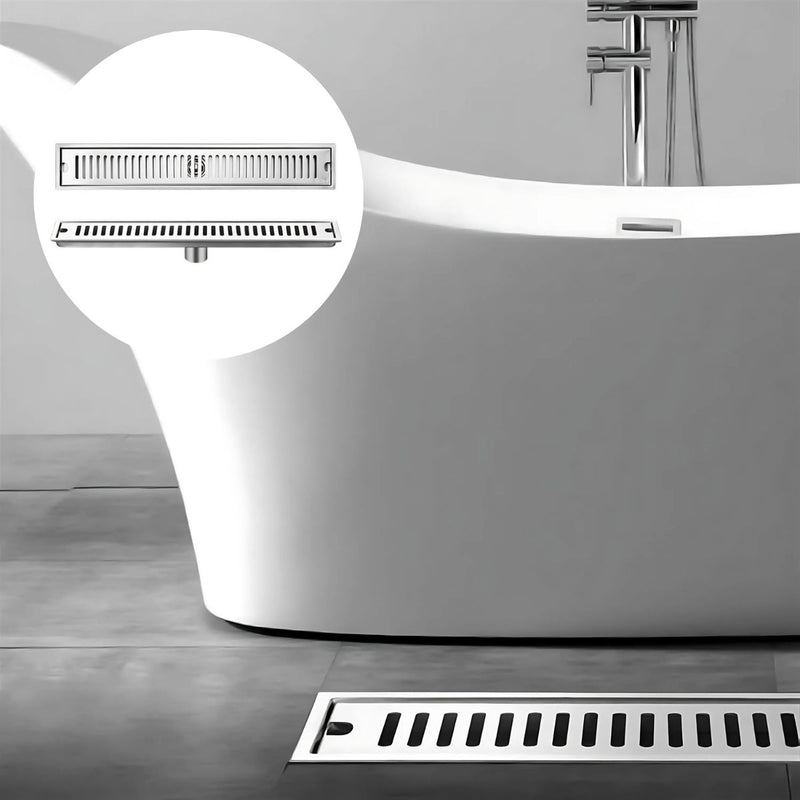 Drenaje Lineal De Piso 80Cm. Rejilla Rectangular. Desagüe Para Baño. Acero inoxidable.