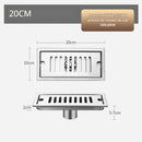 Drenaje Lineal De Piso 20 Cm. Rejilla Rectangular. Desagüe Para Baño. Acero inoxidable.