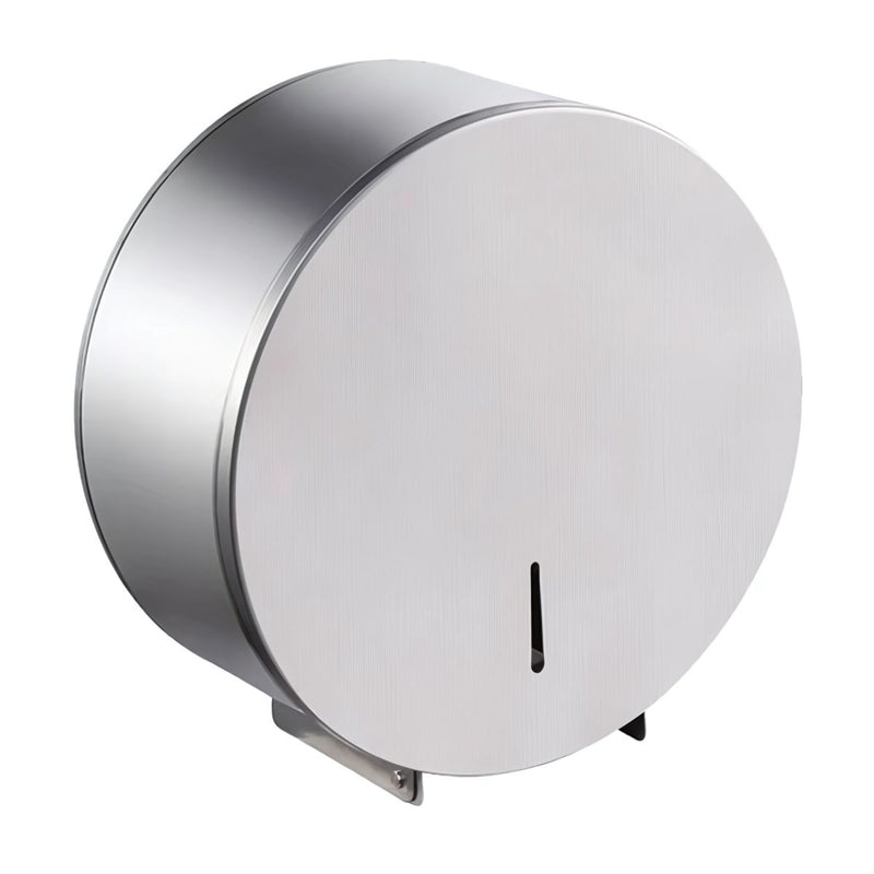 Dispensador de Papel Higiénico de Acero Inoxidable brillante. Portarrollos Jumbo para baños 250 mm