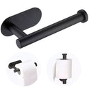 Portarrollos de Papel Higiénico en Acero Inoxidable. Montaje Autoadhesivo. Color negro.