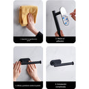 Portarrollos de Papel Higiénico en Acero Inoxidable. Montaje Autoadhesivo. Color negro.