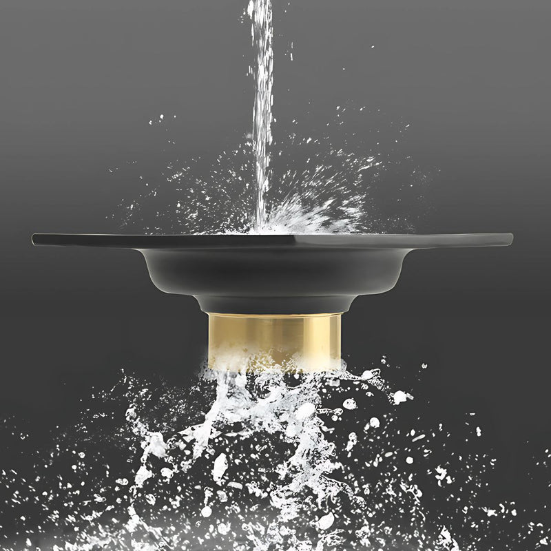 Drenaje Cuadrado 4" Para Ducha, Desagüe De Piso De Acero Inoxidable color Negro. 10x10 cm