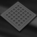 Drenaje Cuadrado 4" Para Ducha, Desagüe De Piso De Acero Inoxidable color Negro. 10x10 cm