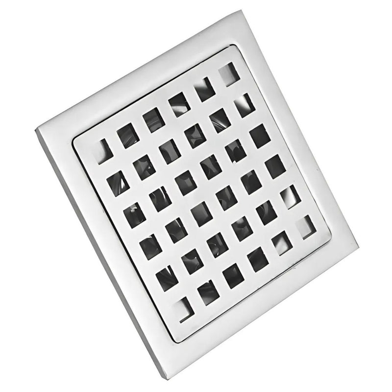 Drenaje Cuadrado 4" Para Ducha, Desagüe De Piso De Acero Inoxidable. 10x10 cm