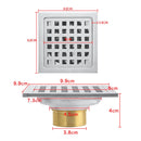Drenaje Cuadrado 4" Para Ducha, Desagüe De Piso De Acero Inoxidable. 10x10 cm
