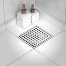 Drenaje Cuadrado 4" Para Ducha, Desagüe De Piso De Acero Inoxidable. 10x10 cm