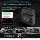 Escáner OBD2 Bluetooth/WiFi para Autos 12V. Lector de Códigos de Fallas Compatible con ELM327/ELM329. Diagnóstico automotriz.