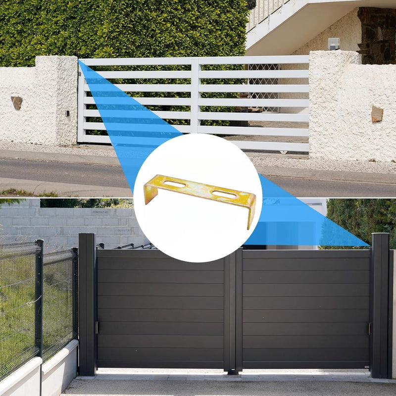 Soporte en U de Montaje de Riel de Guía para Puerta Corrediza 18cm Acero Galvanizado para portones