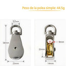 Polea Para Noria. Polea Giratoria 1” de Aleación Zinc para Noria y Cable de 8mm Uso Liviano. Garrucha.