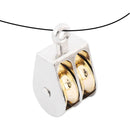 Polea giratoria Para cuerdas 6mm. Polea Doble 1/2 para Noria y Tracción Ligera de Cuerda Metálica. Garrucha.