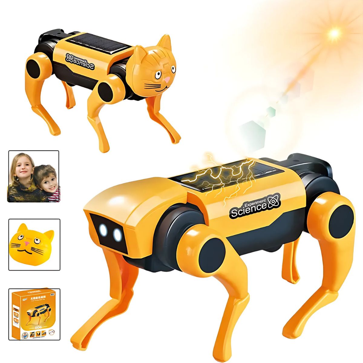 Juguete Robot Solar para Niños 2 en 1 Perro y Gato. Kit Educativo STEM de Energía Solar.
