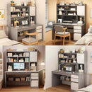Escritorio con Estantería y Cajones 120x45x164cm. Mueble Multifuncional para Oficina o Dormitorio.